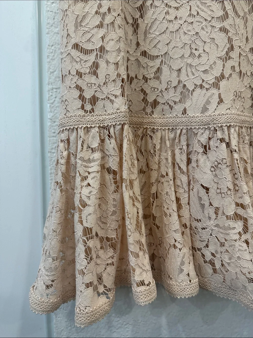 Rachel Parcell Blush Lace Midi Dress with Ruffle Hem - Picture 3 of 3
